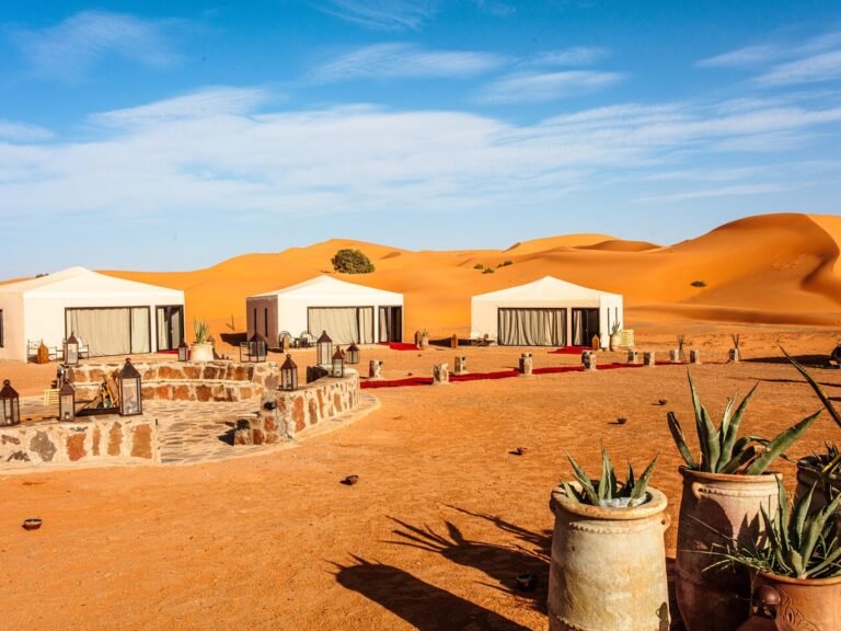 Desert camp in the Sahara near Merzouga