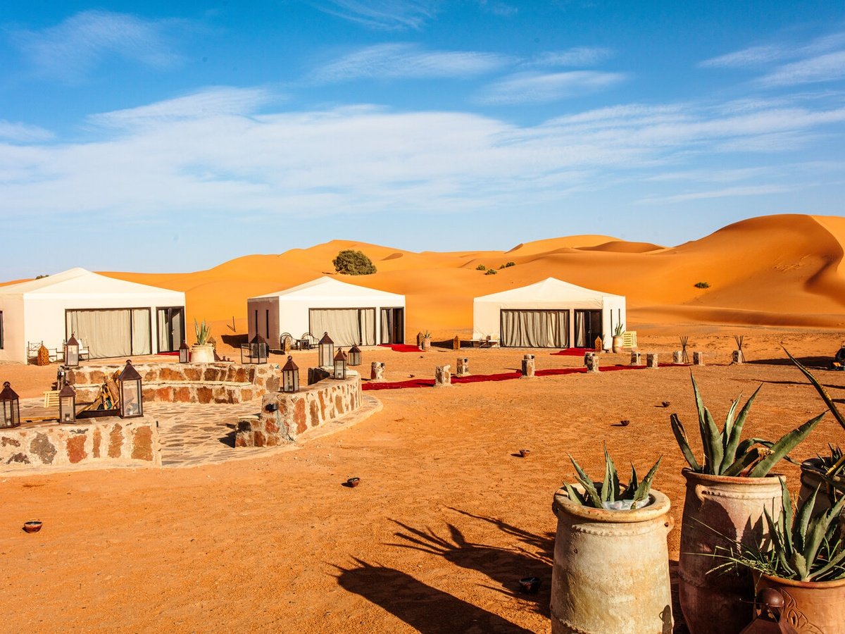 Desert camp in the Sahara near Merzouga