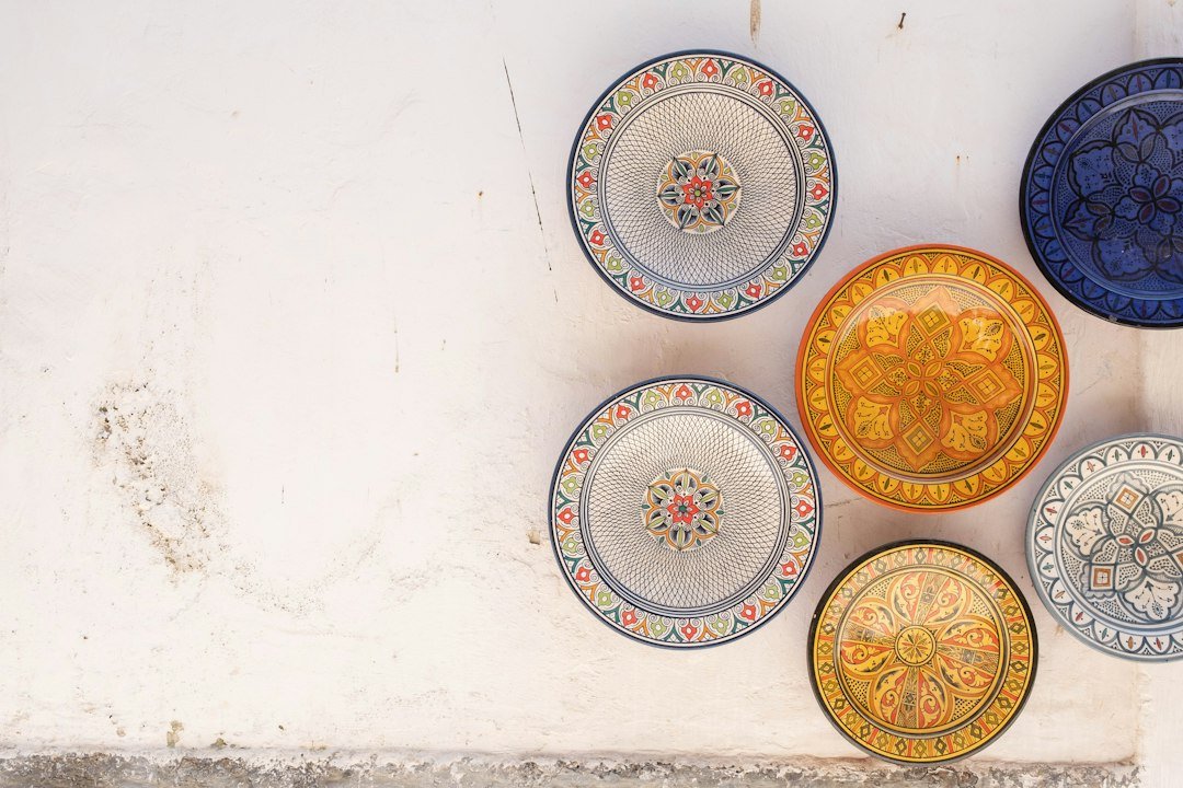 Colorful ceramics for sale in Essaouira, Morocco