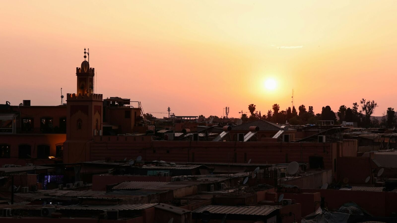 Sunset over the rooftops of Marrakech